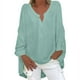 thumbnail image 3 of Sudaderas con capucha para mujer,Blusa de mujer con cuello en V, camiseta de manga larga, top holgado informal, tejido de imitación de tela, ideal para el hogar y el uso diario, sopatenor, 3 of 9