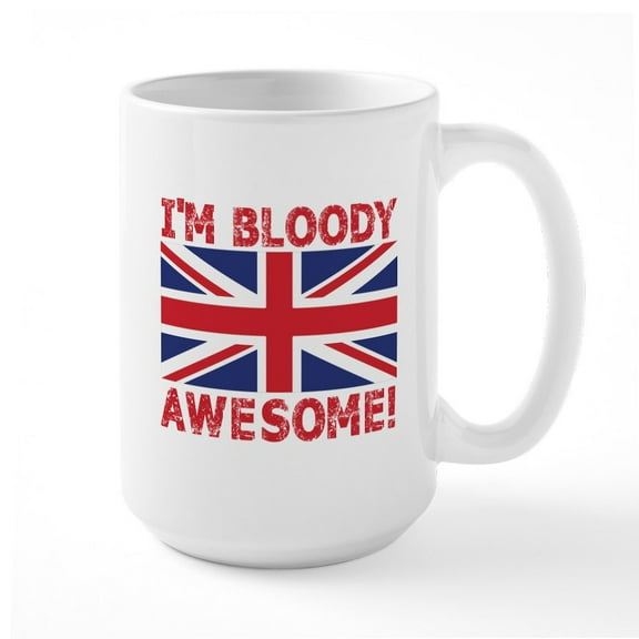 CafePress - I'm Bloody Awesome! Union Jack Flag Mugs - 15 oz Ceramic Large White Novelty Mug
