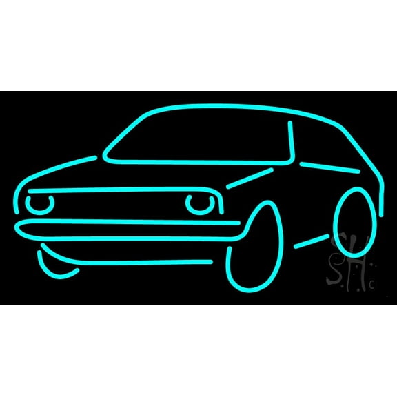 Turquoise Car Logo LED Neon Sign 13 x 24 - inches, Clear Edge Cut Acrylic Backing, with Dimmer - Bright and Premium built indoor LED Neon Sign for automotive store, and mall.