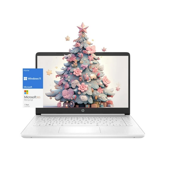HP Stream Laptop for Student, 14" HD Micro-Edge Display, Intel Quad-Core N4120, Windows 11 Home (Not S Mode),1 Year Office 365 (Snowflake White, 4GB RAM | 64GB eMMc)