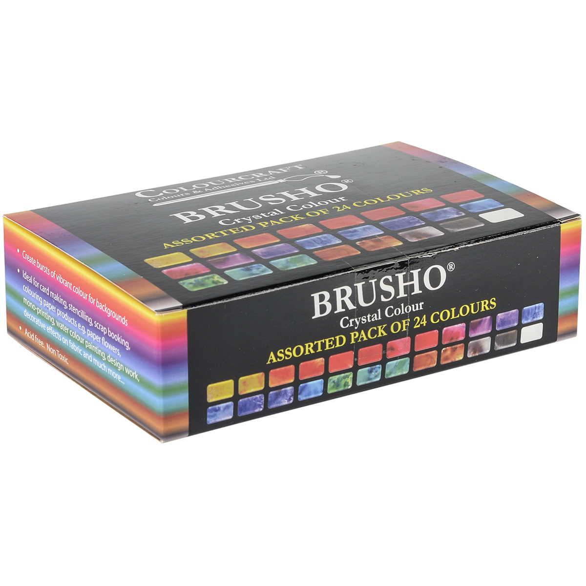 Brusho Crystal Colours Set 24/Pkg-Assorted Colors 