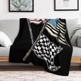 thumbnail image 5 of American Flag Black Throw Blanket, Soft Cozy Warm Flannel Retro Checkered Flag Blanket for Couch Sofa Bed, 30"x40", 5 of 6