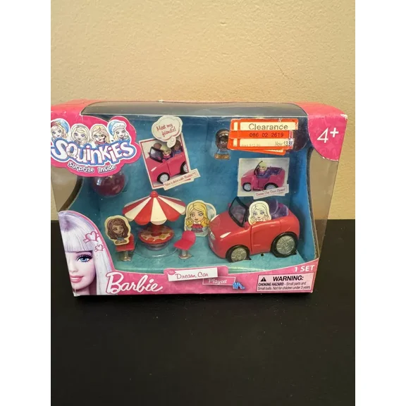 Squinkies Barbie Dream Car Mini Playset 3 squishy squashy Squinkies Included