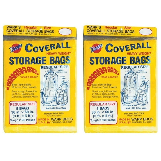 Warp'S Storage Bag Banana Bag Regular Yellow 36" X 60" 5 Bags Per Pack