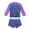 Leopard-Purple, variant on Aideaone Girls Rash Guard Swimsuit Long Sleeve Bathing Suit 2-Piece Set 3-10 Years