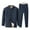 Blue, variant on sususu Mens Suits 2 Piece,Thermal Flannel Winter Wear Set for Senior Men Cozy Padded Jacket And Trousers Outfit Comfortable Daily Casual Attire - Black