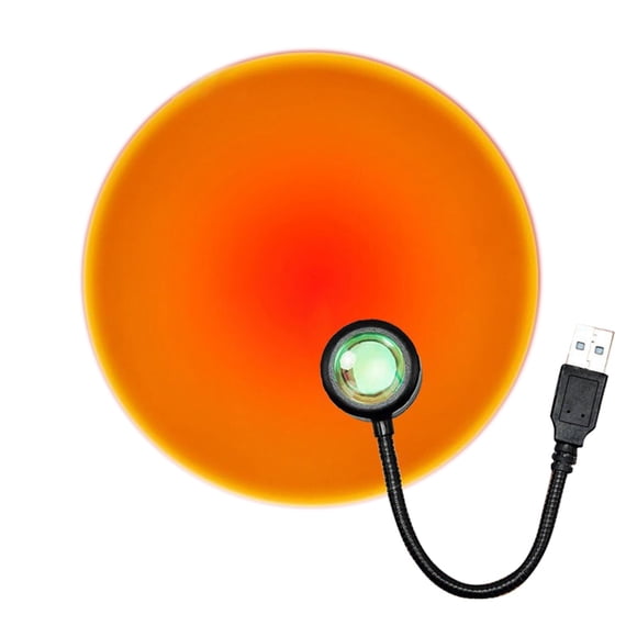 360° Rotatable LED Night Light Projector - 7 Colors & 14 Dynamic Modes - USB Powered Wall Lamp for Bedroom, Parties, Modern Home Decor - Portable Ambient Lighting - Sunset Red