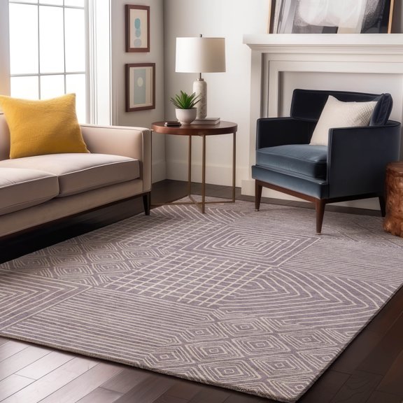 Addison Rugs Mayfield Premium Machine Washable Transitional Geometric Lavender Rectangle Rug, 10' x 14'