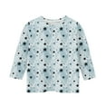 thumbnail image 3 of CLOISE Kids White T Shirt Girls Boys Toddler 3/4 Sleeve Crew Neck Tops Floral Outfits Fall Winter Clothes Multicolor 4T, 3 of 4