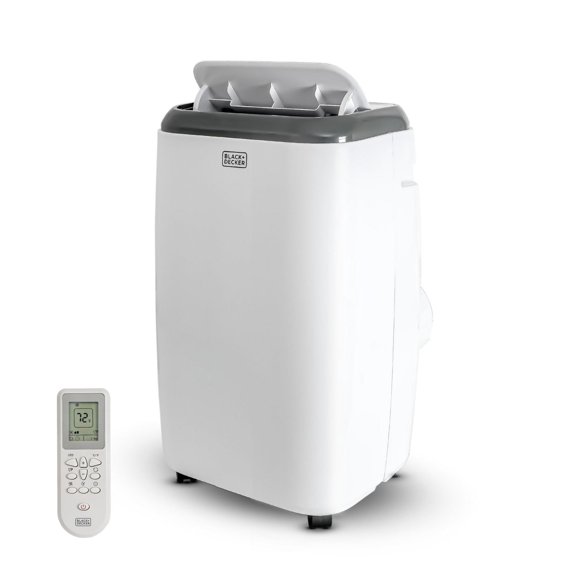 BLACK+DECKER Portable Air Conditioner,  8,000 BTU ASHRAE 128 (5,000 BTU SACC/CEC)for Rooms Up To 350 Sq. Ft., Portable AC with Full Function Remote Control & Window Kit, BPT05WTBA, White