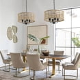 thumbnail image 6 of Aiwen 4-Light Rattan Pendant Light Fixture Cylinder Shade Rustic Kitchen Island Hanging Lighting, 6 of 10