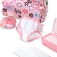 thumbnail image 4 of Melissa & Doug Doll Feeding and Changing Accessories - Bib, Bag, Diaper, Wipes, Utensils, Bottles - Mine To Love Baby Doll Diaper Bag, Baby Doll Accessories For Kids Ages 3+,Pink, 4 of 5