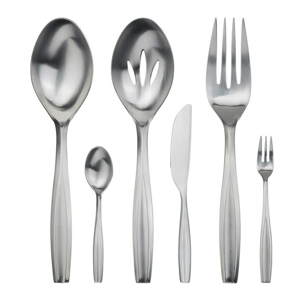Gourmet Settings - Ensemble de 5 Pcs de Couverts pour Hôtesse - Collection Beam - Ensemble de Service en Acier Inoxydable Poli - Ustensiles de Cuisine Couteau/fourchette/cuillères