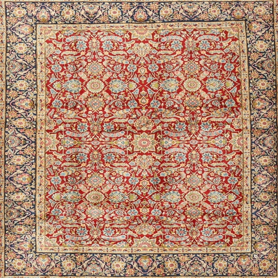 Ahgly Company Machine Washable Indoor Square Traditional Brown Area Rugs, 7' Square