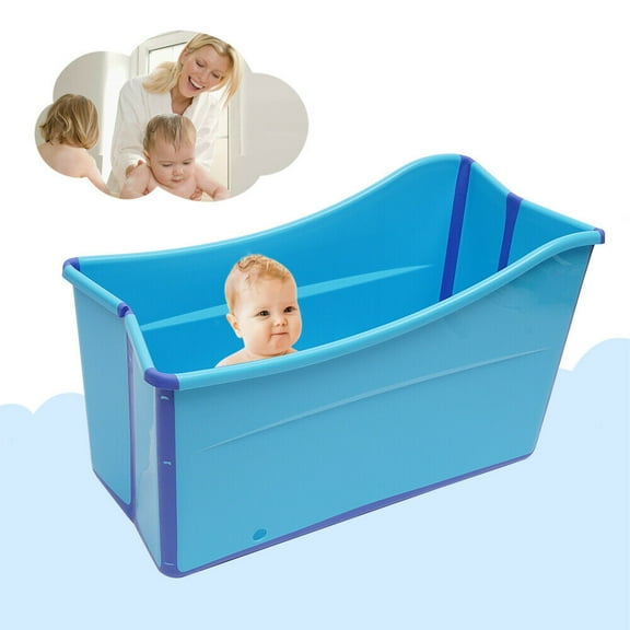 Portable Bathtub Inflatable Water Tub Folding Adult Spa Bath Bucket Indoor Blue