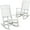 White, variant on Pemberly Row All-Weather Patio Rocking Chair in Teal (Set of 2)