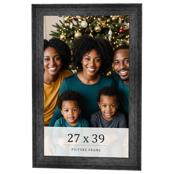 27x39 Frame Black Real Wood Picture Frame Width 1.5 inches | Interior Frame Depth 0.5 inches | Barn
