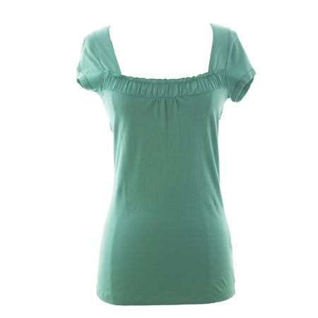 - VELVET by Graham & Spencer Women's Square Neck Short Sleeve Top Small Jade