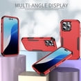 thumbnail image 2 of Dteck Case for iPhone 16 Pro, Heavy Duty Shockproof Protective Three Layers Phone Bumper Cover with Full Body Rubber Armor Bumper Dropproof Protection for iPhone 16 Pro,Red+Black, 2 of 5