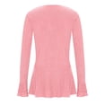 thumbnail image 4 of BLVB Sparkly Tops for Women Ruffle Long Sleeve V Neck Peplum Shirts Glitter Blouses for Evening Party Night, 4 of 7