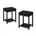 thumbnail image 5 of Furinno Classic Side Table Set of 2, 2-Tier Modern End Table with Small Drawer and Open Shelf, Night Stand, Bedside Table, for Living Room, Bedroom, Dark Americano, 5 of 5