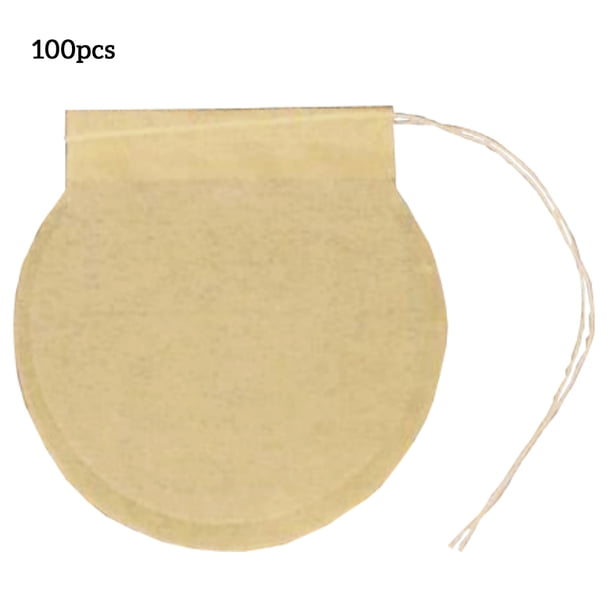 Filtro de té Moyic Bolsa de 100 Uds colador de sopa de café con cordón vacío para té de flores de hojas sueltas 7,5 cm Teteras 6 cm de Diámetro HA003905-02