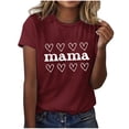 thumbnail image 2 of Mother's Day T Shirts Womens Clothes Fun Love Mama Print Soft Modal Short Sleeve Tee Summer Holiday Tops Gifts for Mom (XXL, Wine 07), 2 of 4