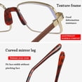 thumbnail image 5 of Men Women Simple Square Frame Classic Ultra Light Glasses Business Reading Glasses Anti-Blue Light Eye Protection GOLD STRENGTH 300, 5 of 7