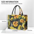 thumbnail image 3 of Large Capacity Tote Bag,Black Sunflower White Flower Pattern Handbag Fashion Luxury Tote Bag,15.7"x13"x 5.1" Inches,Laptop Compatible, 3 of 6