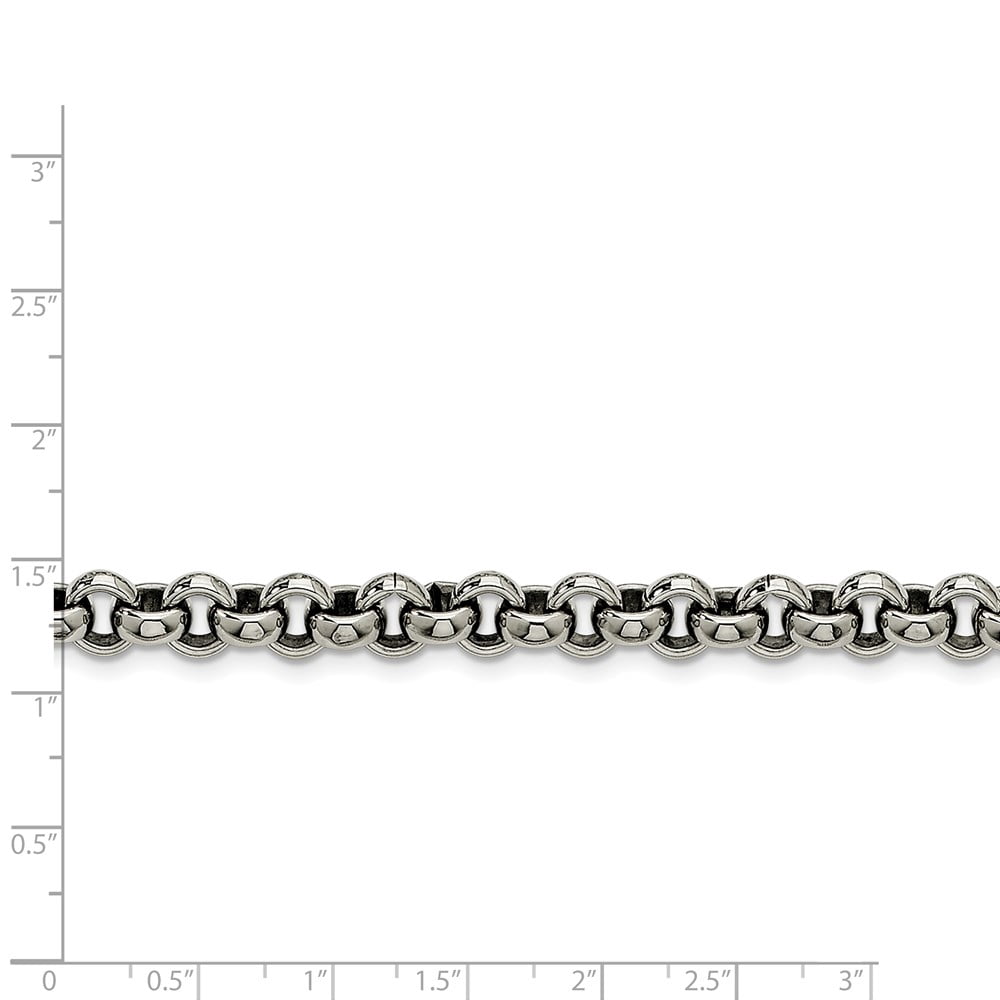 Chisel Stainless Steel 8mm Rolo Chain Bracelet - 7.75 inches