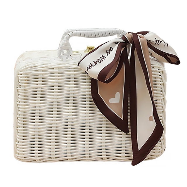 Woven Gift Basket Storage Baskets Imitation Rattan Portable Rustic Wedding Bridesmaid Gifts Boxes