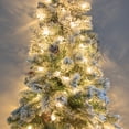 thumbnail image 4 of Home Heritage Snow Flocked 5' Artificial Half Christmas Tree Prelit 100 LED Lights, Green, 4 of 9