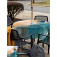 thumbnail image 4 of Outdoor Tablecloth with Umbrella Hole and Zipper, Oil Painting Square Table Cloth 60x60 Inch Waterproof Tablecloth, Colorful Modern Abstract Graffiti Art Picnic Table Cover for Patio Camping, 4 of 7