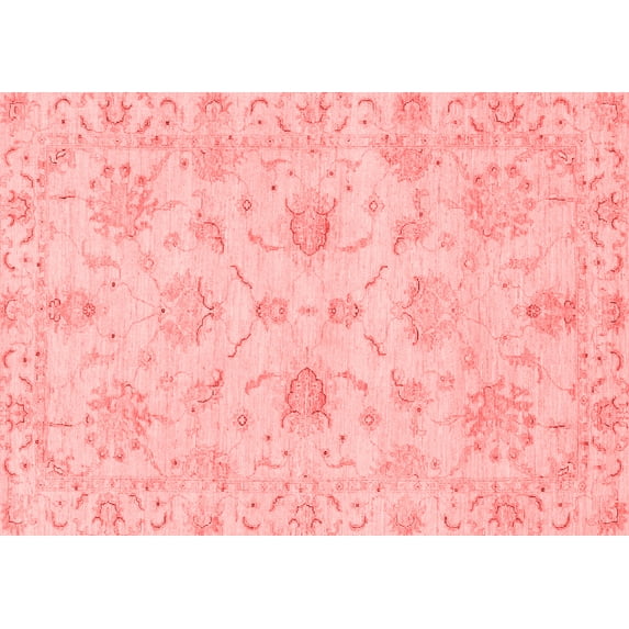 Ahgly Company Machine Washable Indoor Rectangle Oriental Red Traditional Area Rugs, 8' x 10'