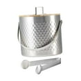 thumbnail image 3 of Cubo de hielo, cubo de cerveza con tapa y pinza, cubo de metal multiusos para bebidas, cubo enfriador de bebidas para fiestas en restaurantes y bufés 3 L Plata, 3 of 9