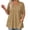 Khaki, variant on Plus Size Shirts For Women Short Sleeve V-Neck Casual Tunic T-Shirt With Side Pockets Solid Color Loose Fit Flowy Hem Tee Tops For Outings White 3XL