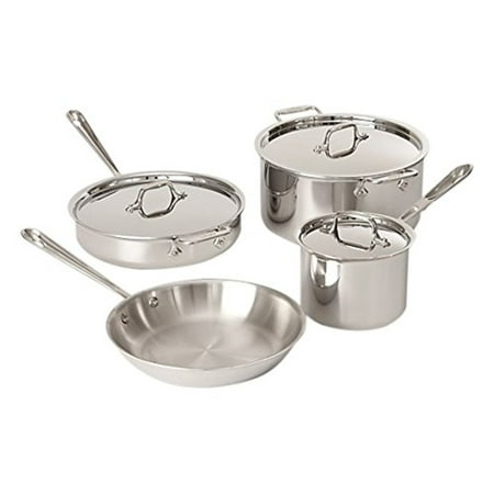 All-Clad Tri-Ply Stainless Steel 7 Piece Cookware (Best All Clad Stainless Steel Cookware)