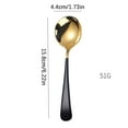 thumbnail image 2 of Durable Soup Spoons - 1 PC Round Spoon, 6.2 Inch 18/10 Stainless Steel Finished Table Dinner Spoons for Soup, Cereal, Dessert, Dishwasher Safe & Line Pattern,Easy to Clean(Gold4,6.2X1.7"), 2 of 5