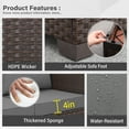 thumbnail image 3 of Waroom 4 Pieces Outdoor Furniture Set PE Wicker Patio Conversation Sofa Armchairs with Storage Coffee Table, Brown Wicker and Gray Cushions, 3 of 6