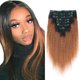 thumbnail image 1 of Lovrio Extensión de cabello humano rizado de grado 9A con clip, doble trama, cabello Remy para afroamericanos, tono degradado, negro natural que se desvanece en castaño claro KSTN/30, 7 piezas, 17 cli, 1 of 5