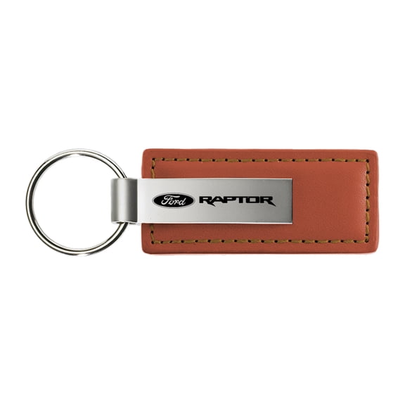 Ford Raptor Rectangular Leather Key chain (Brown)