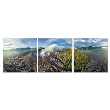 Furinno SeniA 3-Panel MDF Framed Photography Triptych Print-Design:Gunung Bromo