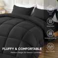 thumbnail image 2 of Sonive Bedding Comforter Duvet Insert Fluffy Warm Microfiber Fill All Season Down Alternative Quilted Comforter Box Stitched with Corner Tabs Machine Washable (Full/Queen, Black), 2 of 7