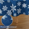 thumbnail image 4 of Christmas Tablecloth 60 Inch, Round Table Cloth Outdoor Winter Christmas Decorations Dining Table Cover, Farmhouse Xmas Blue Snowflakes for Banquet Party Kitchen Dining Room, 4 of 6