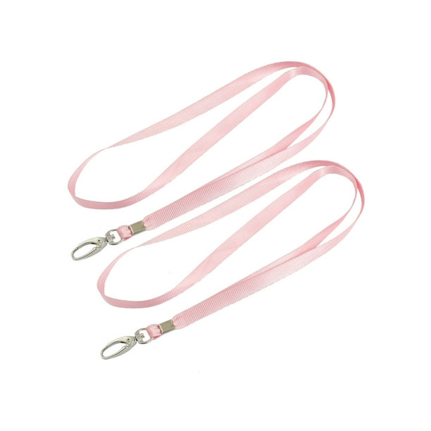 Key Ring Pink Nylon Neck Strap String Keys Holder Lanyard 16.1" Length