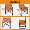 thumbnail image 6 of Slsy Oversized Heated Camping Directors Chair,Heavy Duty Outdoor Portable Heating Folding Chair w/Side Table Pocket, Heated Tall Camp Chairs, Makeup Chair, Supports 550lbs (Power Bank not Included), 6 of 8