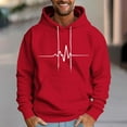 thumbnail image 2 of Men's Sweatshirts Plus Velvet Padded Fashion Print Leisure Hooded Sweatshirt Fleece Thermal Comfortable Hoodies Red XXXXL, 2 of 5