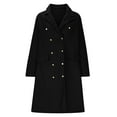 thumbnail image 5 of EOYWHK Womens Fleece Jackets Long Sleeve Trench Coats Notched Collar Pea Coats Medium Length Overcoats Heavyweight Windbreaker Winter Jackets, 5 of 8