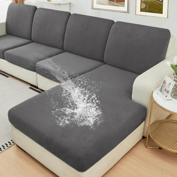 Fundas de cojín de sofá NAISI, tela impermeable de terciopelo grueso