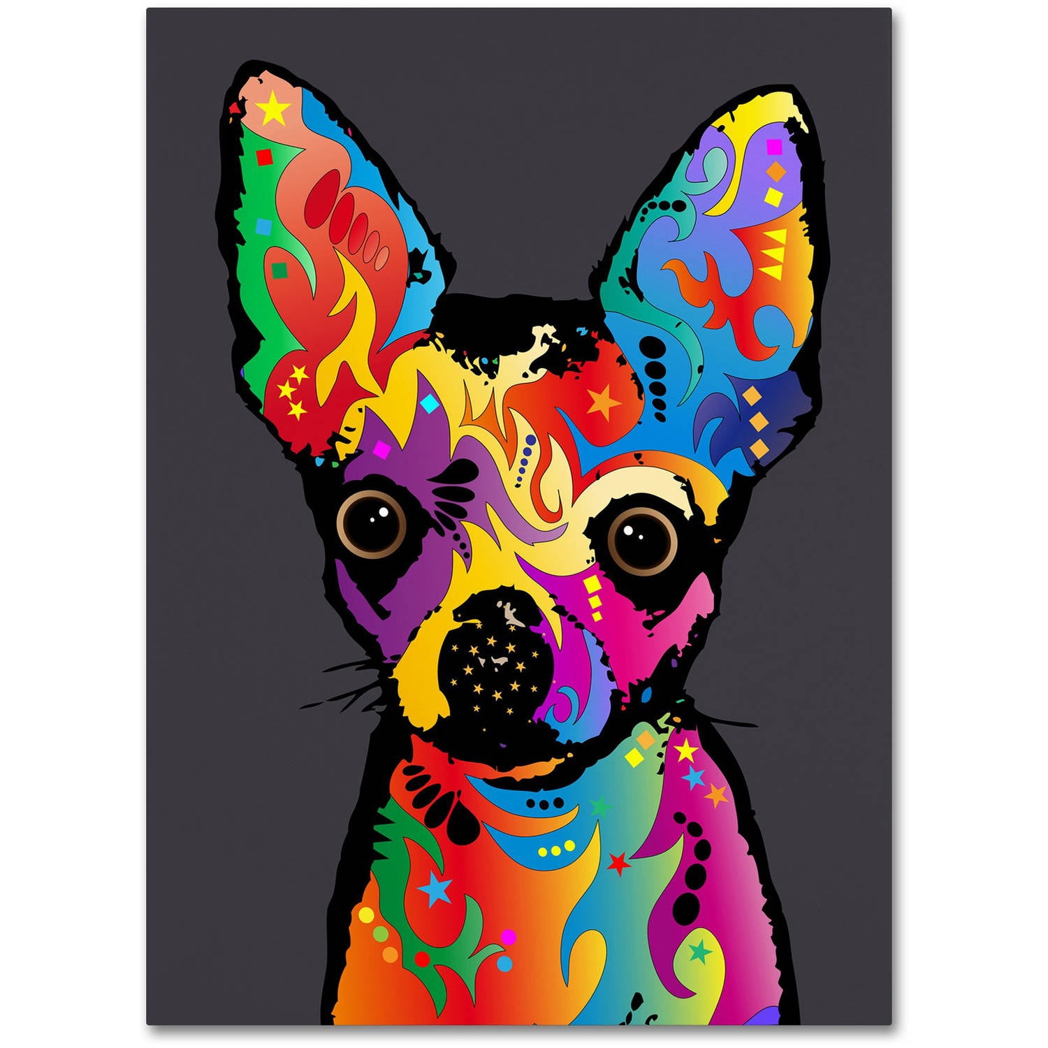 Trademark Fine Art "Chihuahua Dog Grey" Canvas Art by Michael Tompsett